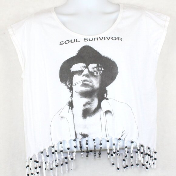 Rare House of the Gods Soul Survivor Keith Rolling Stones Beaded Fringe Shirt XS - Picture 1 of 7